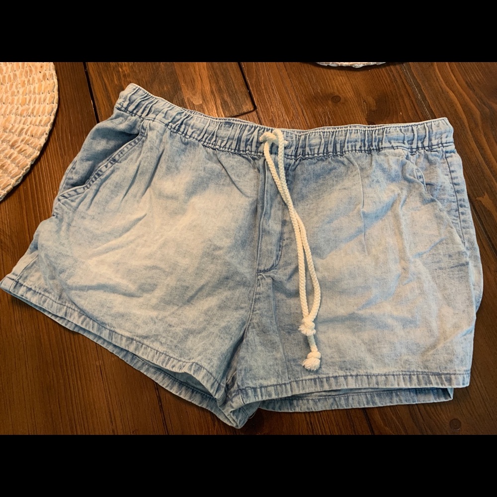 Aerie drawstring denim shorts size large
